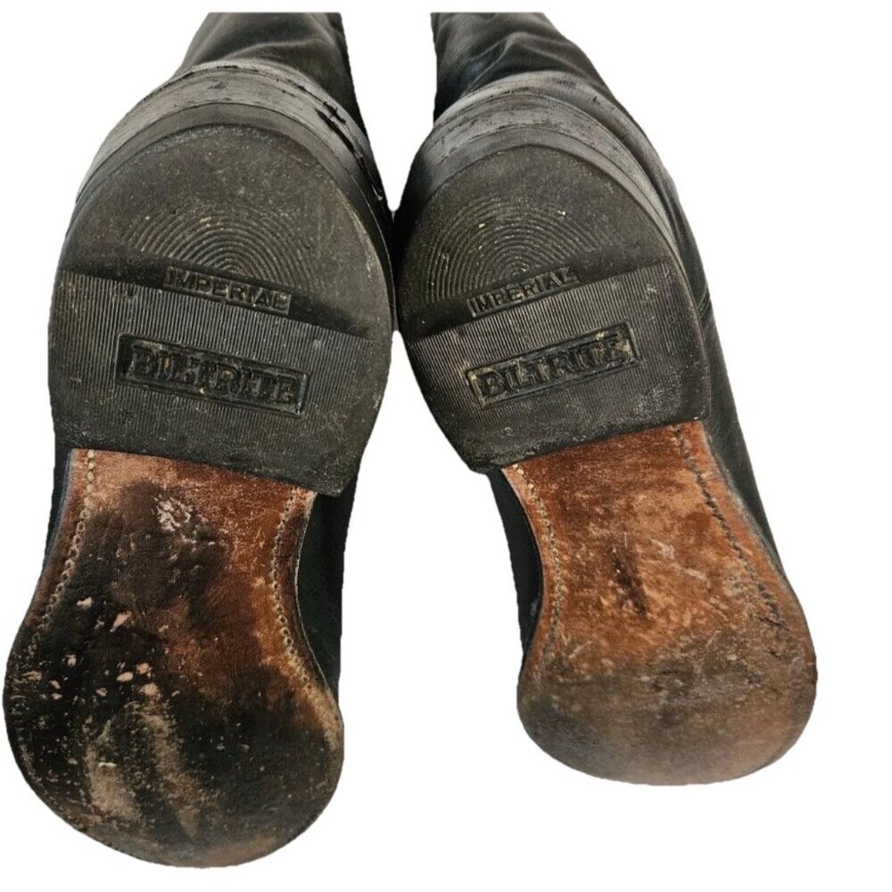 Biltrite Vtg Men’s Black Leather Cowboy Boots, 10EE, Extra Wide Western Farm - Picture 6 of 7